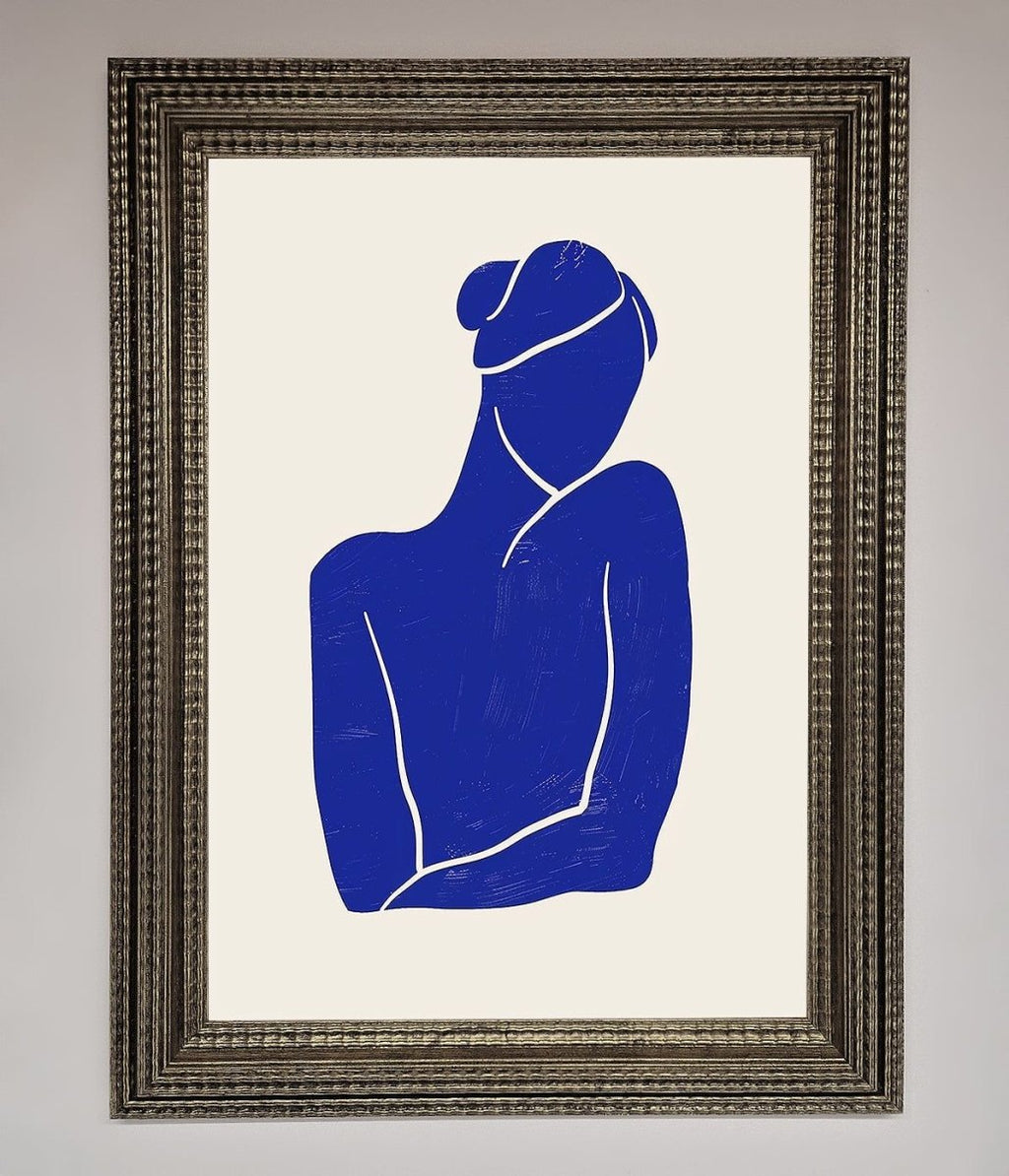Blue Woman Matisse Style Framed Poster