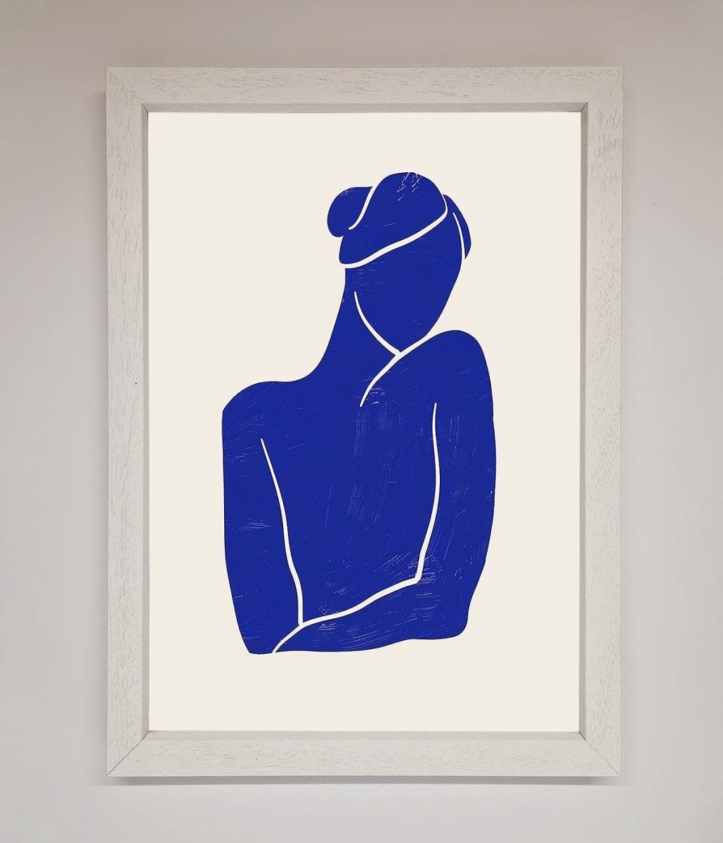 Blue Woman Matisse Style Framed Poster