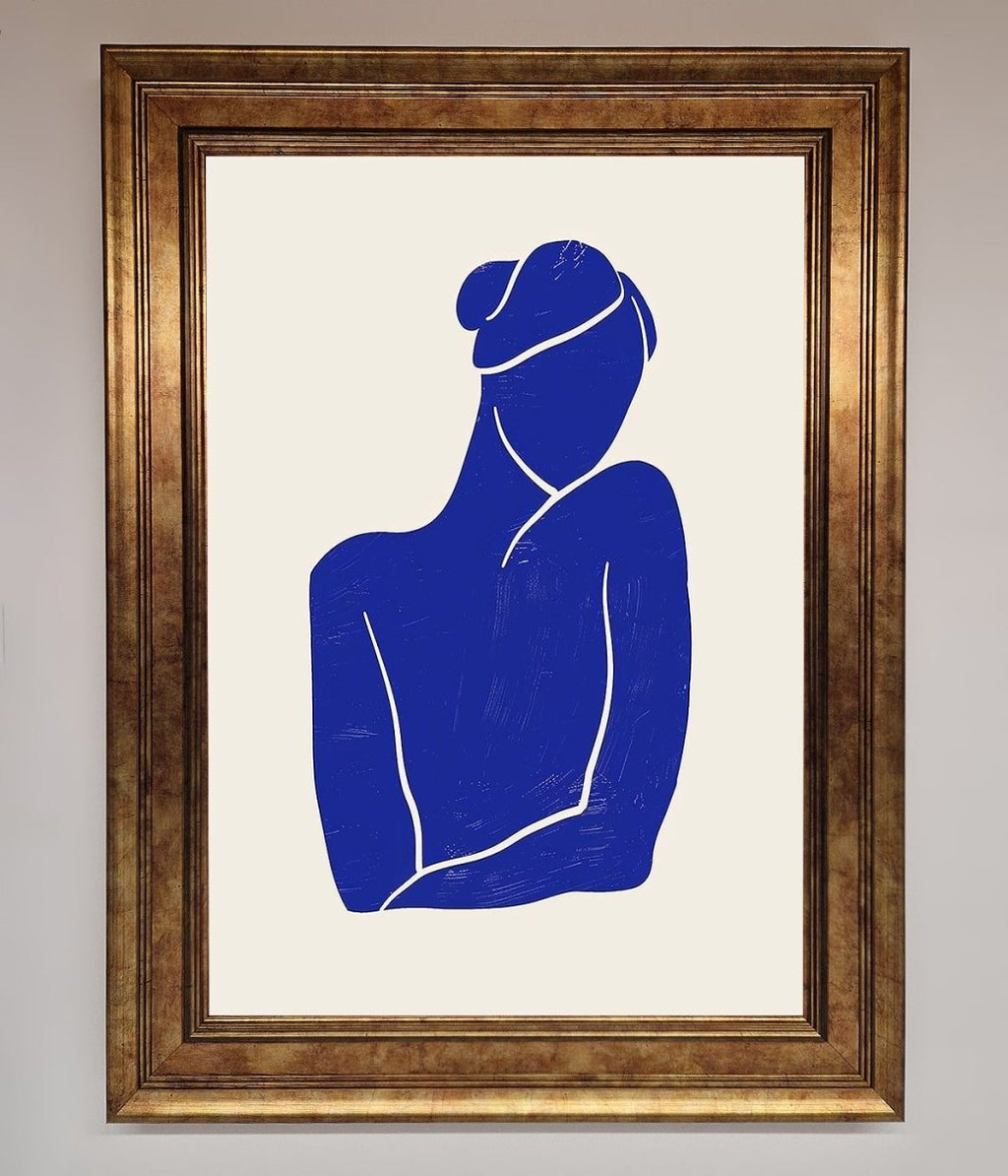 Blue Woman Matisse Style Framed Poster