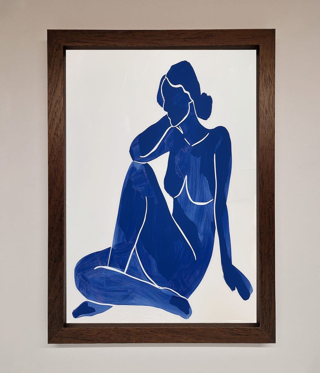 Blue Woman Pose Matisse Print Framed