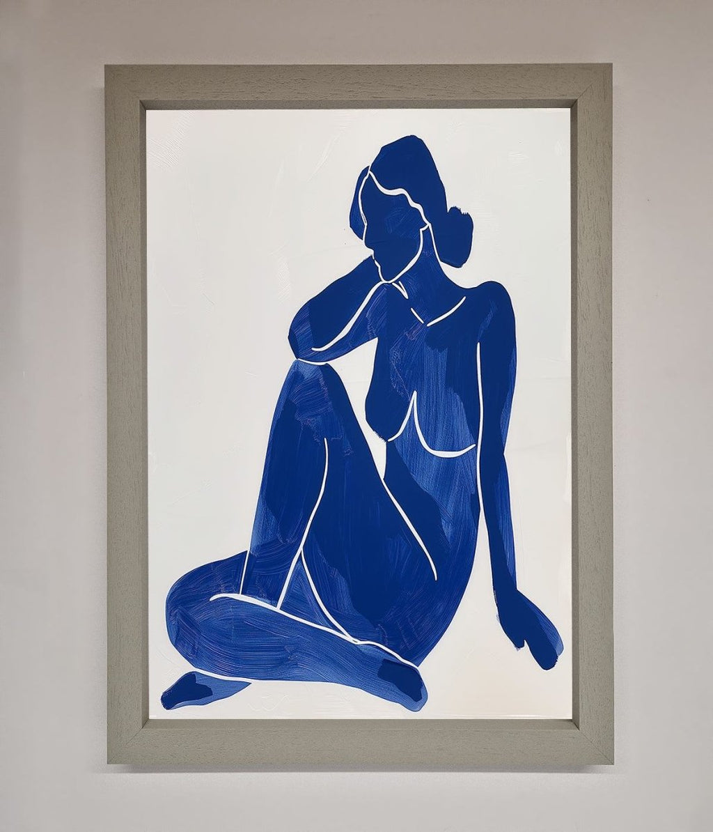 Blue Woman Pose Matisse Print Framed