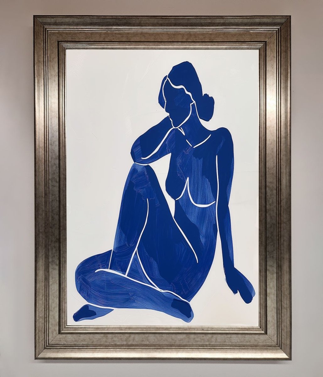 Blue Woman Pose Matisse Print Framed
