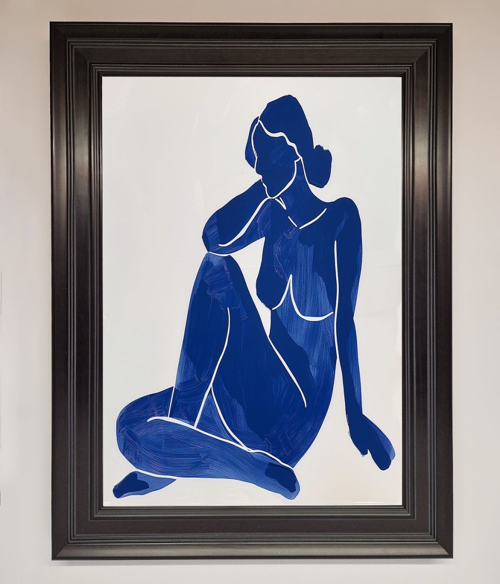 Blue Woman Pose Matisse Print Framed