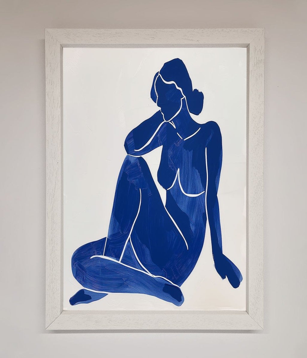 Blue Woman Pose Matisse Print Framed