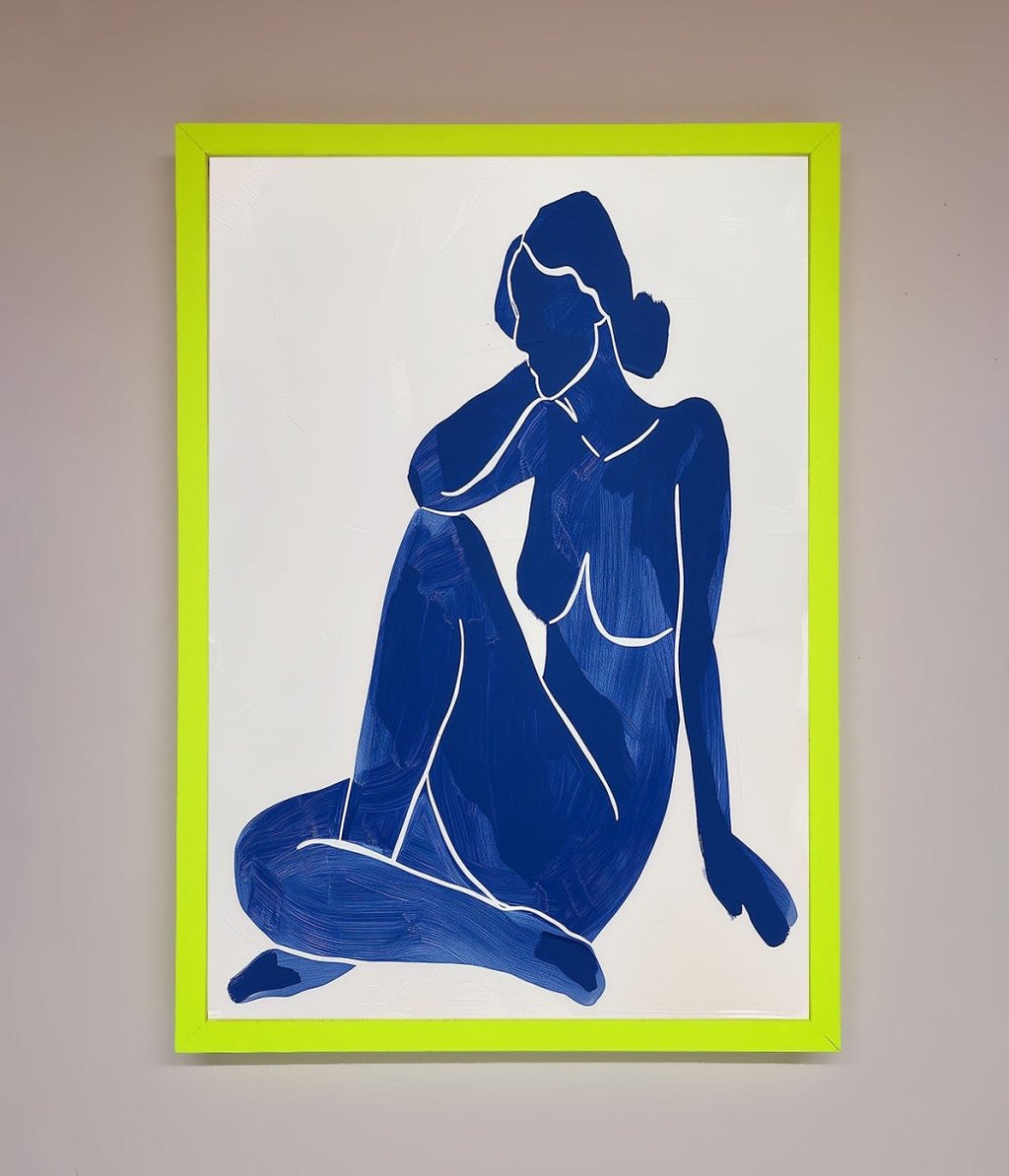 Blue Woman Pose Matisse Print Framed