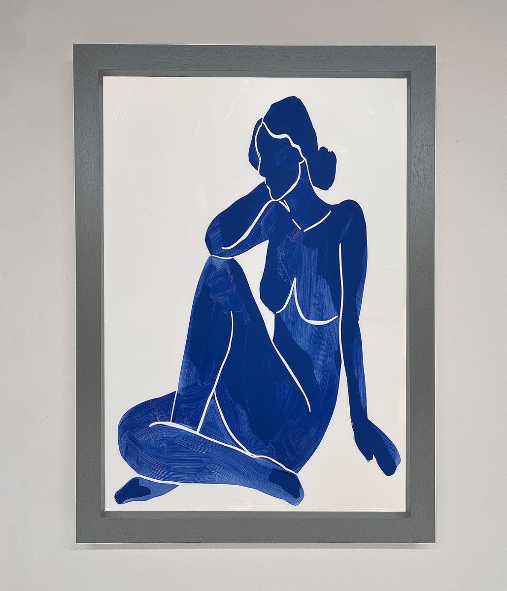 Blue Woman Pose Matisse Print Framed