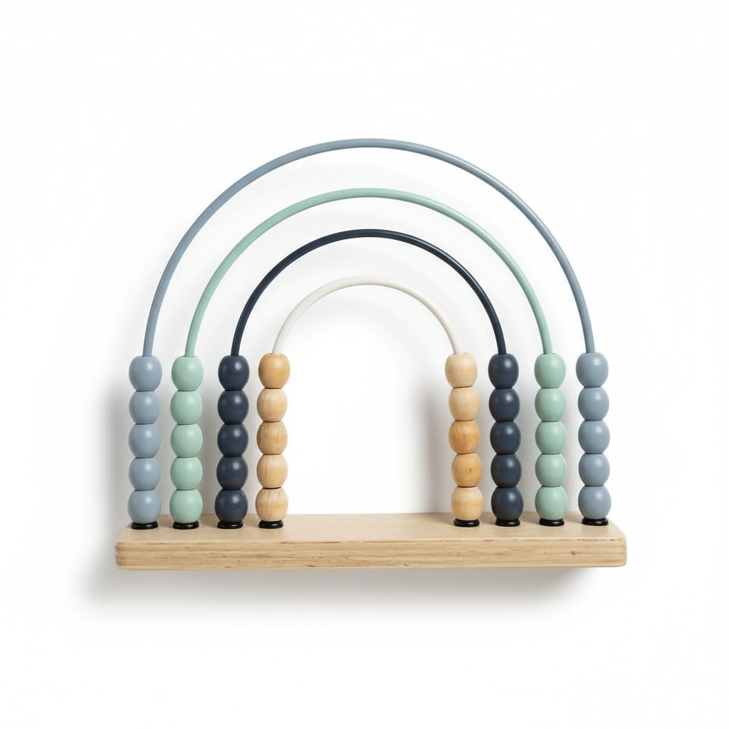 Blue Wooden Abacus with Smooth Sliding Beads