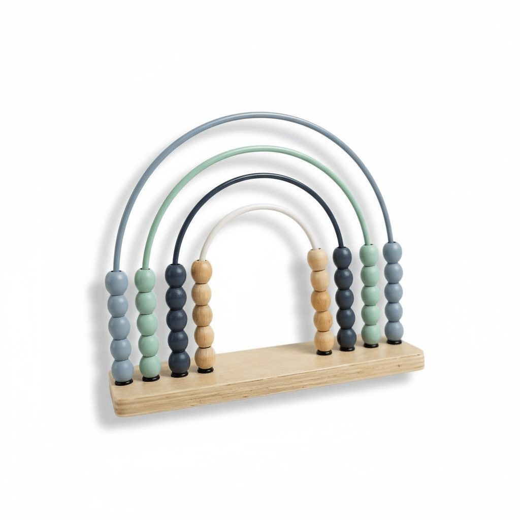 Blue Wooden Abacus with Smooth Sliding Beads