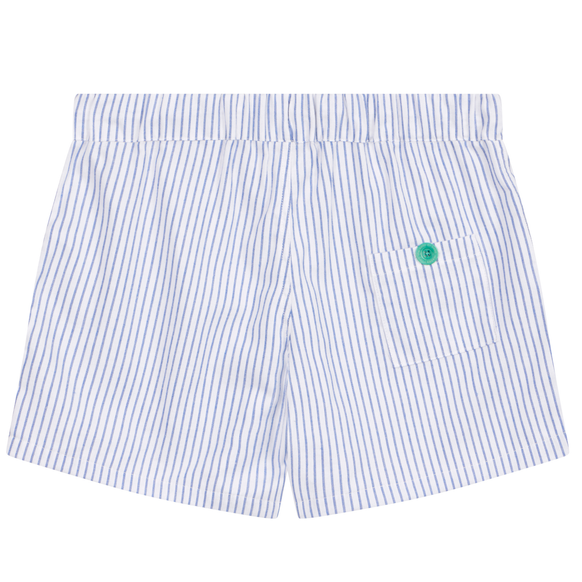 Unisex Monk Seal Shorts in Blue and White Stripe