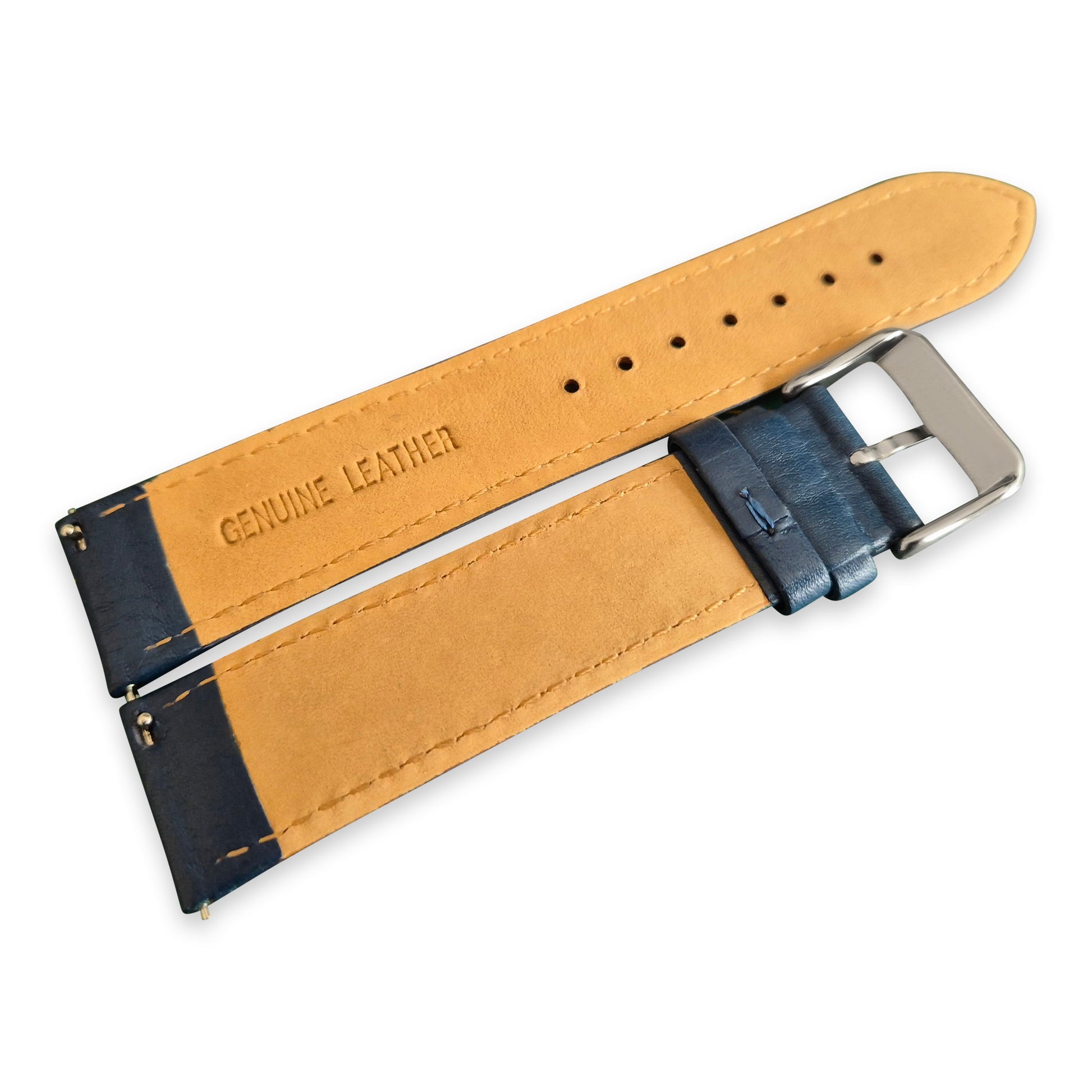 Blue and Orange Leather Rally Watch Strap 22mm