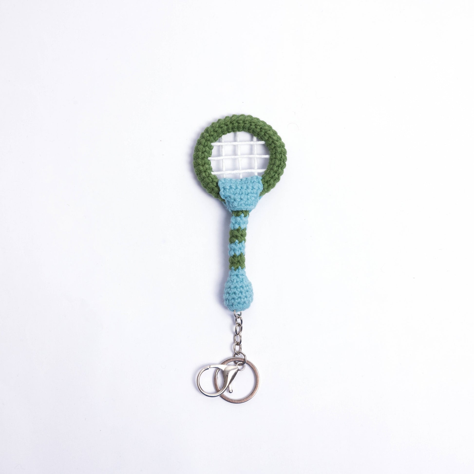 Crochet Tennis Ball Keychain with Smiling Face