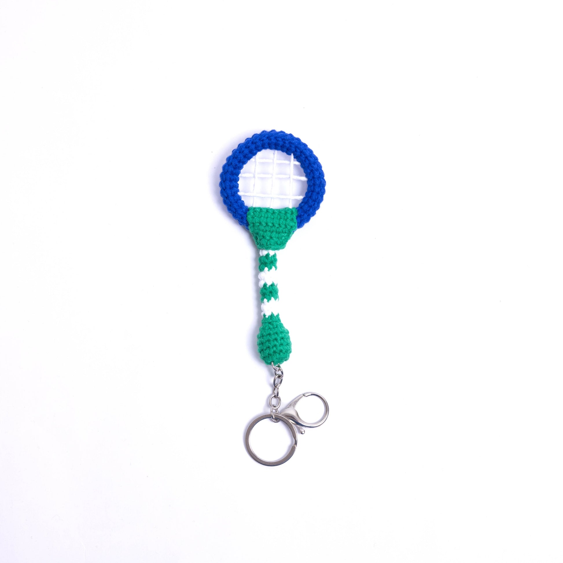 Crochet Tennis Ball Keychain with Smiling Face