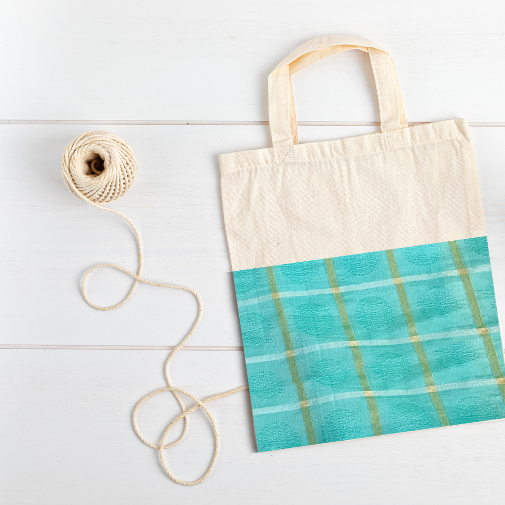 Upcycled Sari Cotton Tote Bag, Handmade in India