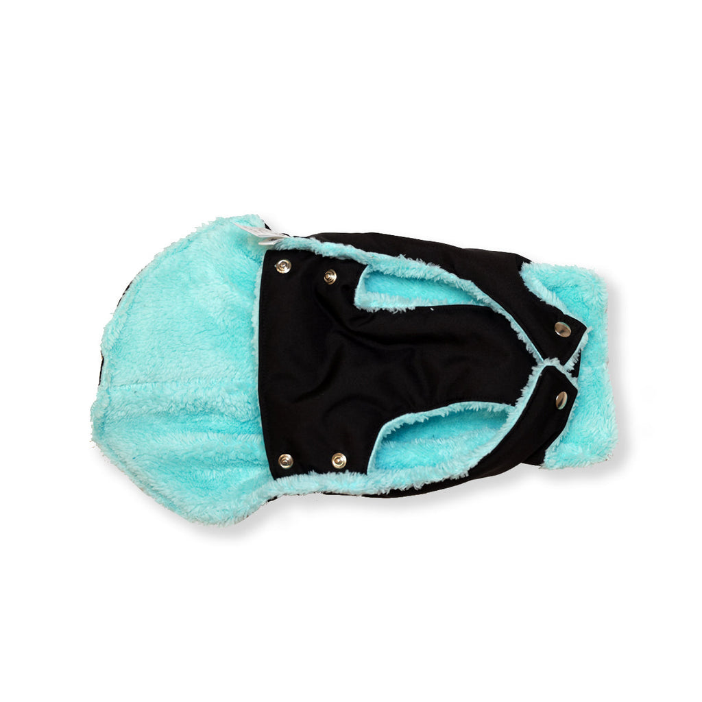 Black and Mint Teddy Bear Waterproof Dog Jacket