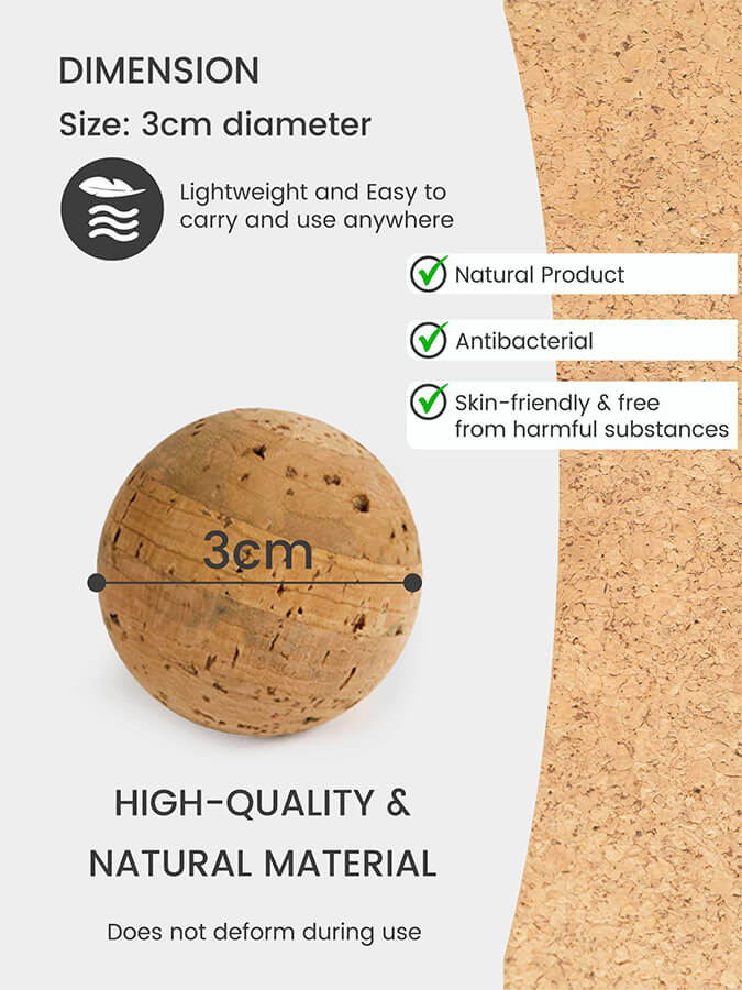 Cork Massage Ball Four Pack