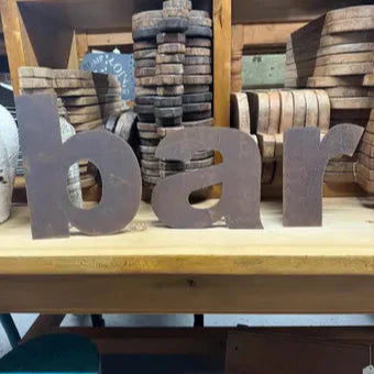 Rustic Metal BAR Letters Sign