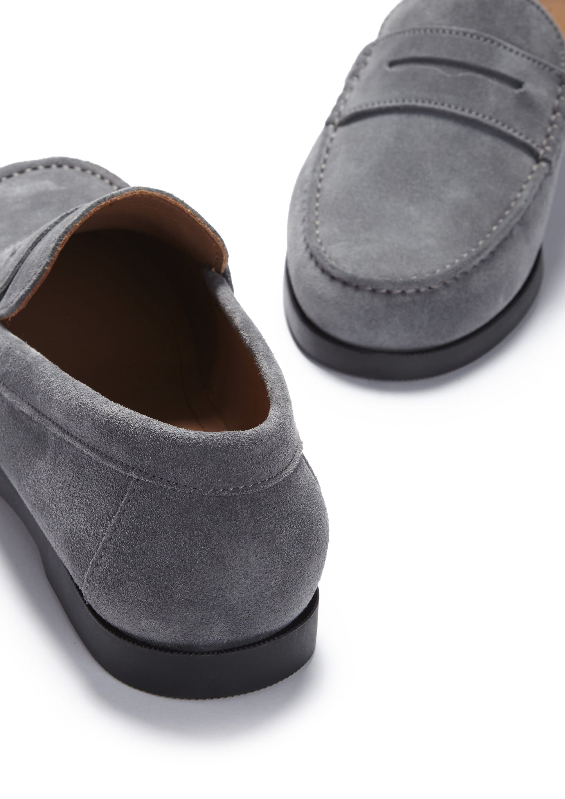 Slate Grey Suede Boat Loafers