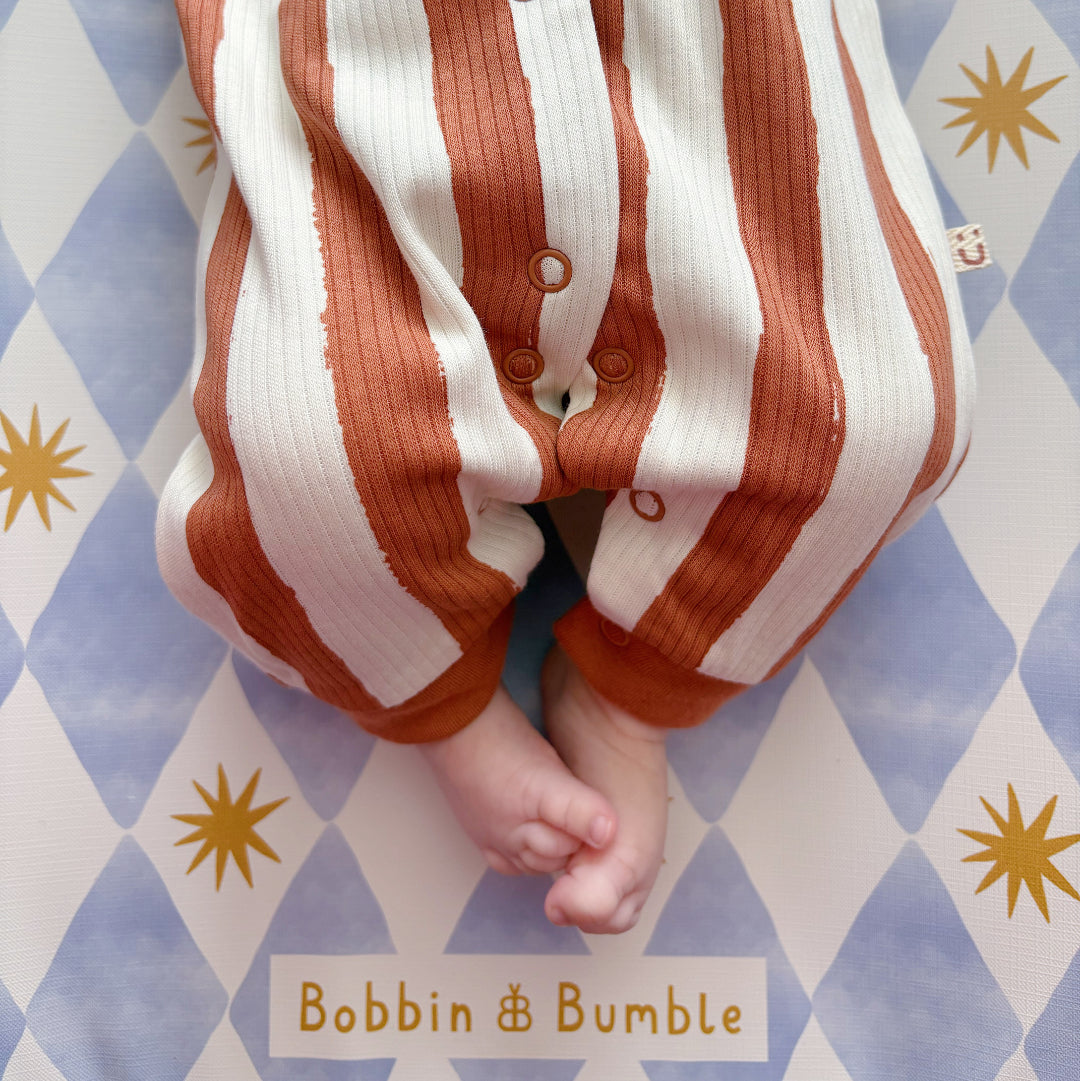 Anti-Roll Wedge Baby Changing Mat - Blue Harlequin