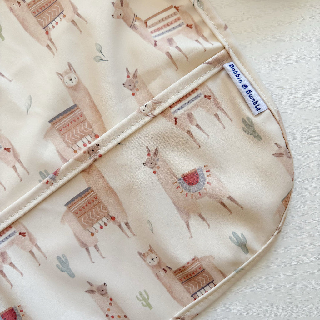 Long Sleeved Baby Bib - Alpacas