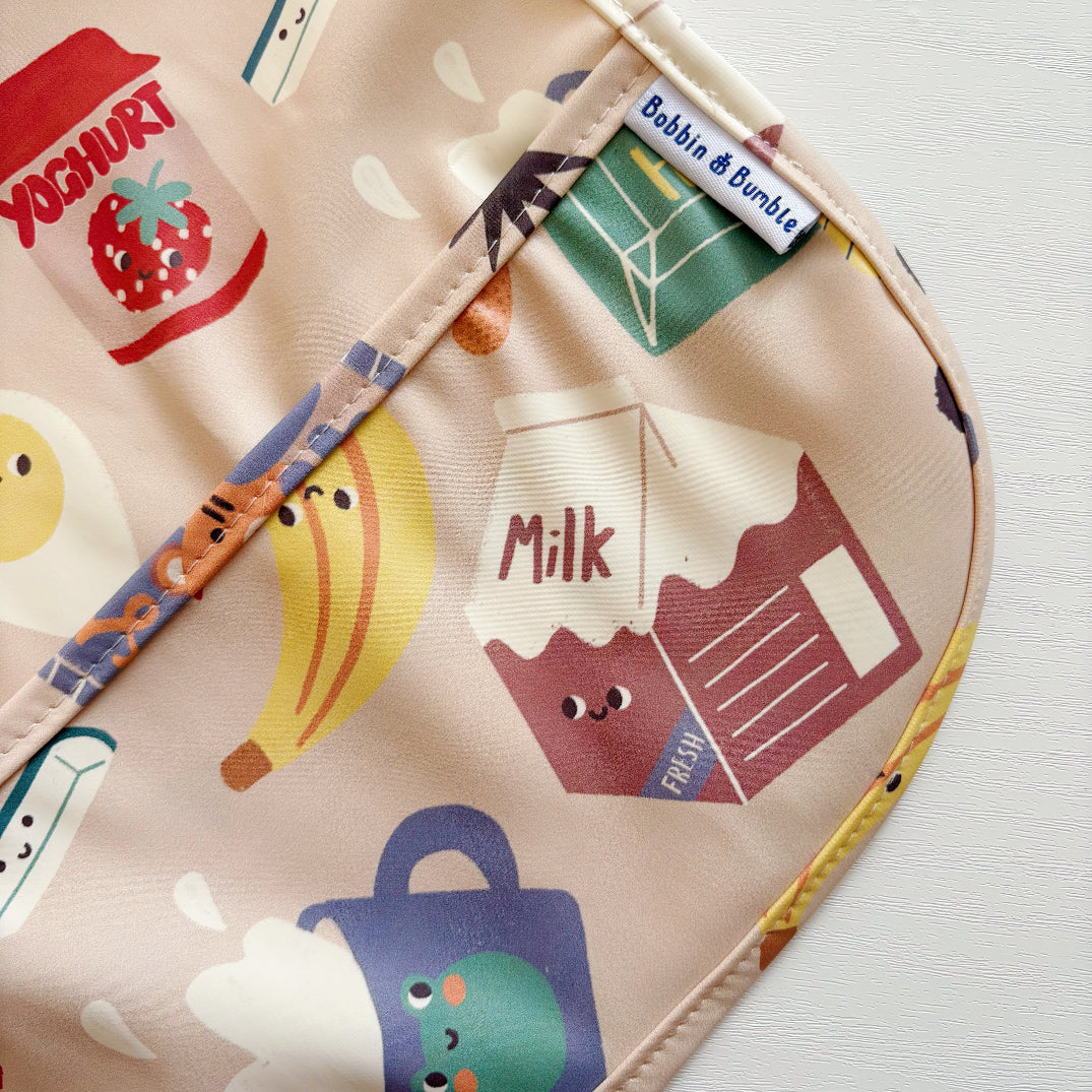 Long Sleeved Baby Bib - Snack Time
