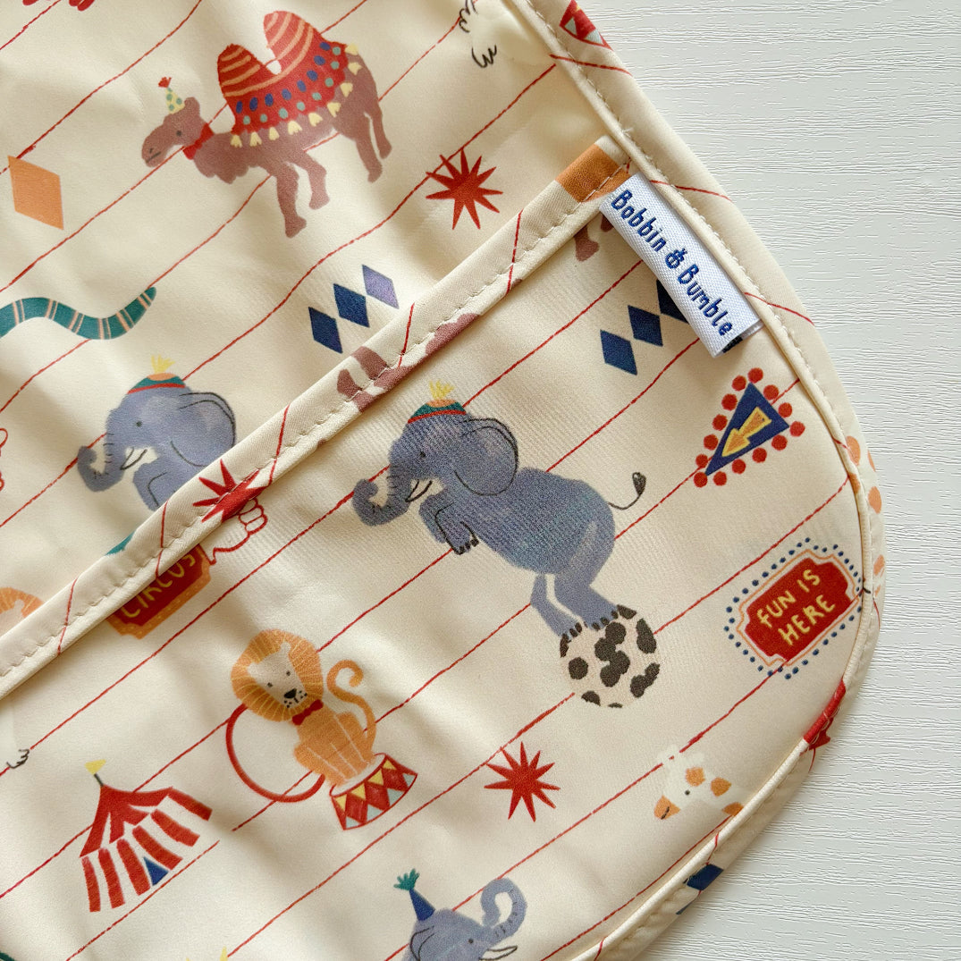 Long Sleeved Baby Bib - Vintage Circus