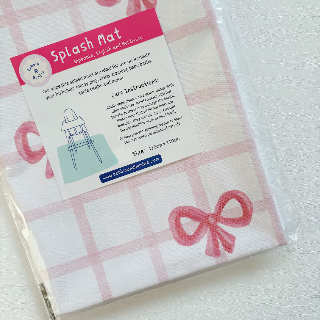 Splash mat - Pink Bows