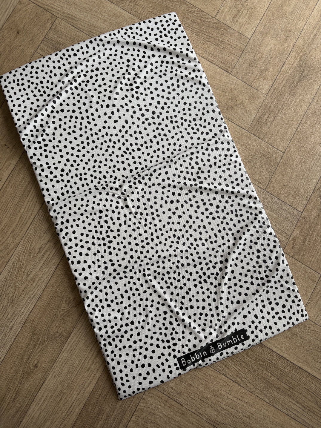 Travel Changing Mat - Black Spotty Print