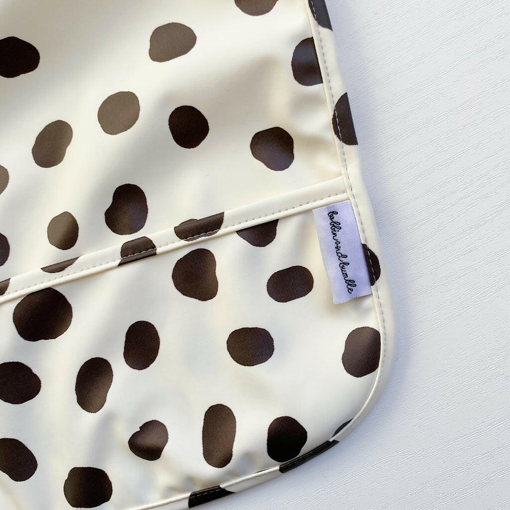 Long Sleeved Baby Bib - Spotty print