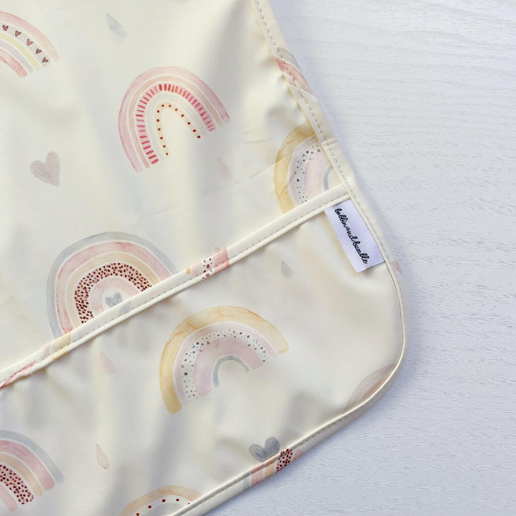 Long Sleeved Baby Bib - Rainbow print