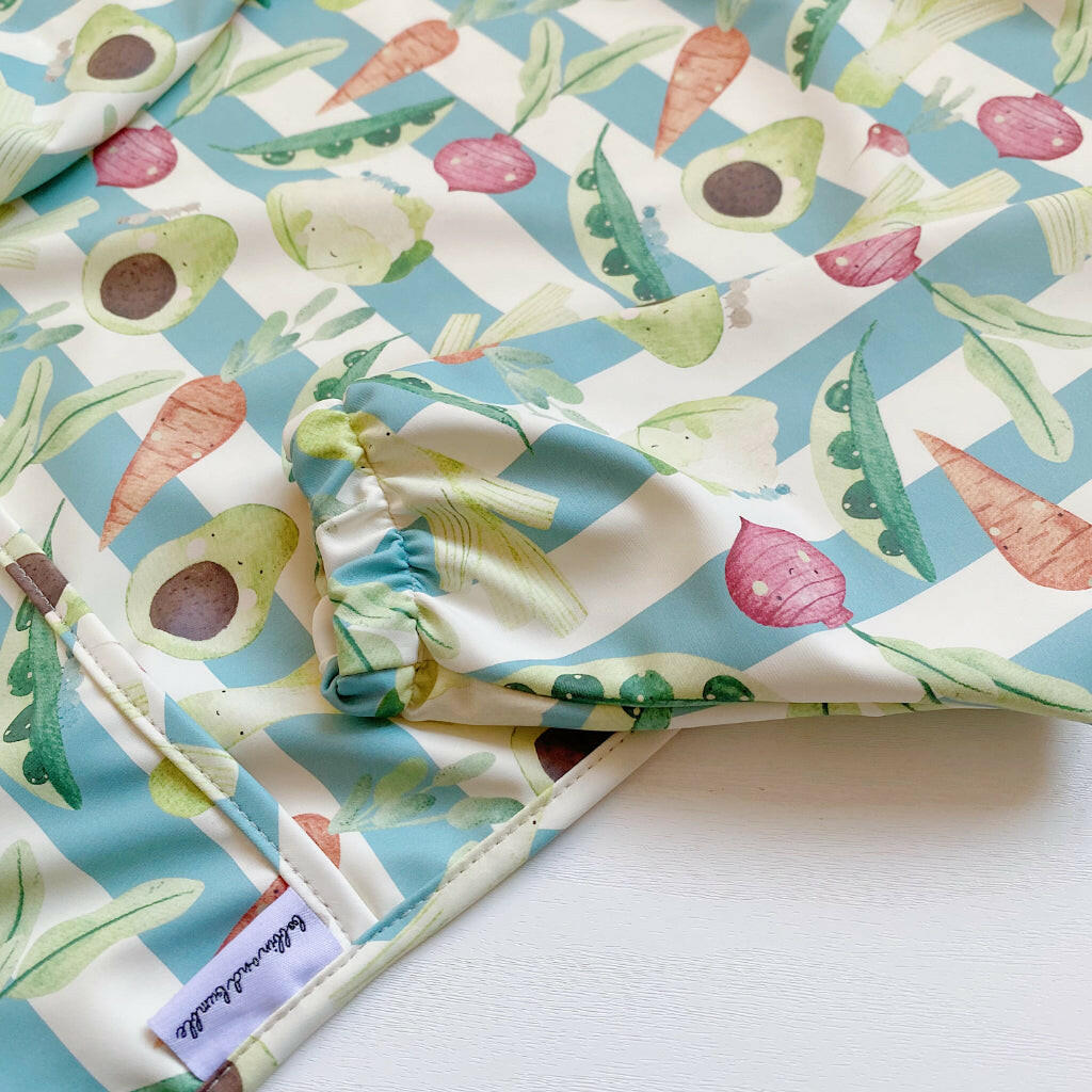 Long Sleeved Bib - Vegetable Garden