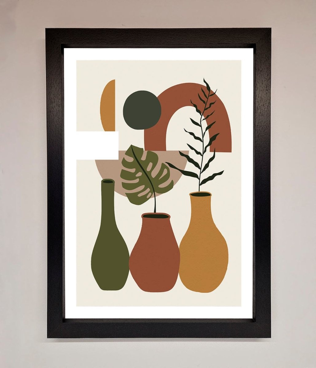 Bohemian Modern Vases and Plant Framed Poster