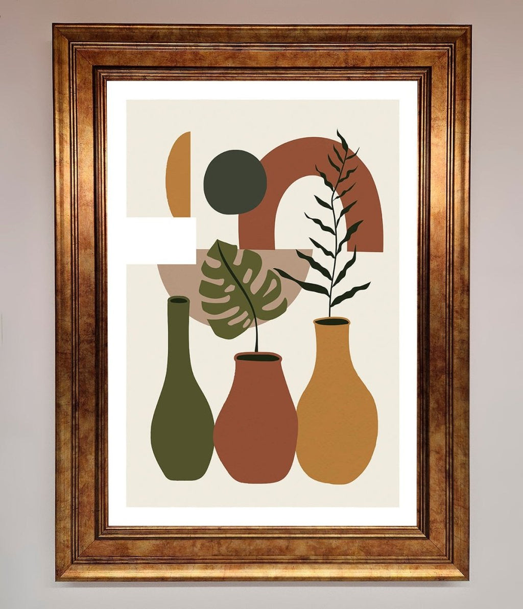 Bohemian Modern Vases and Plant Framed Poster