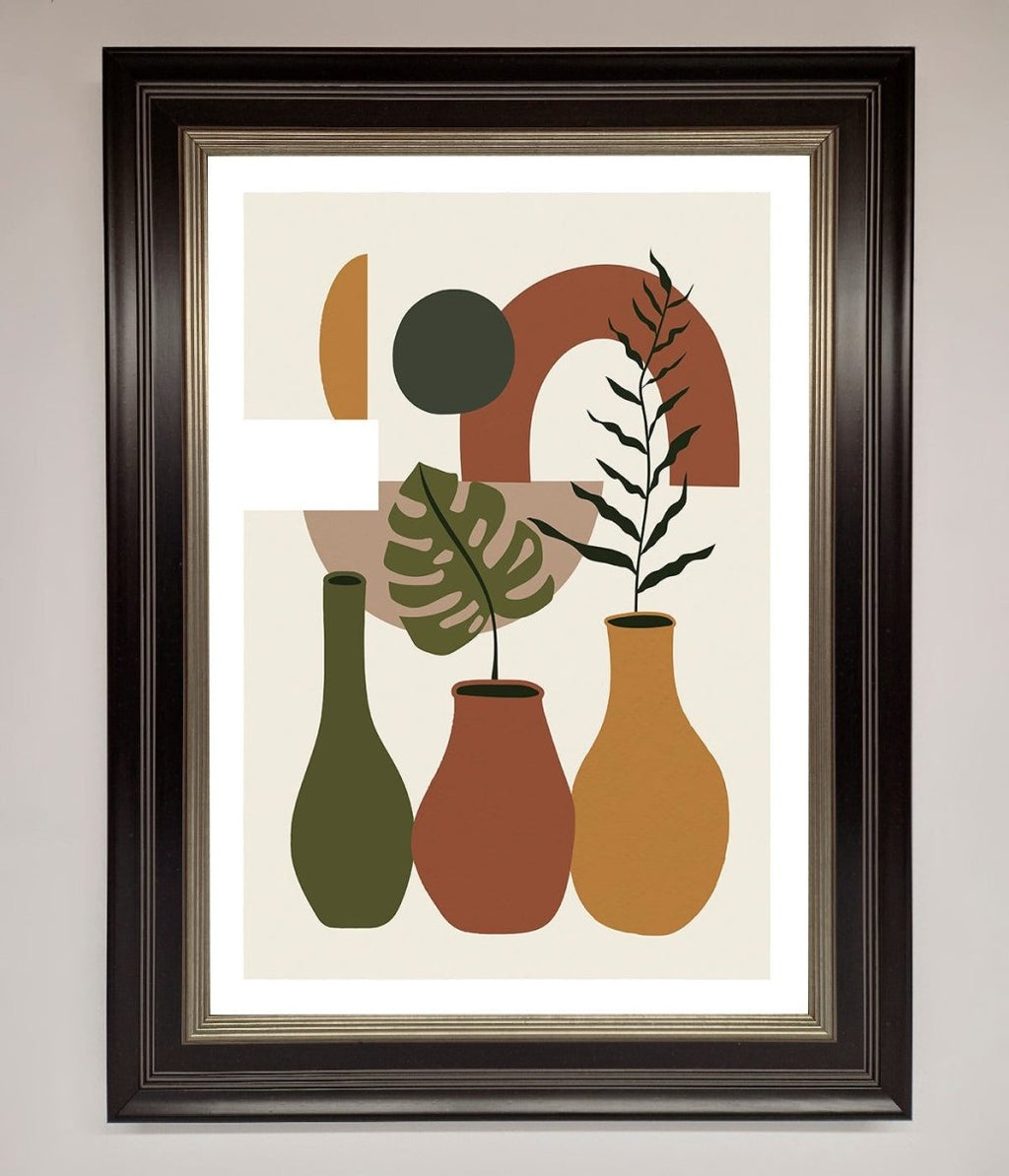 Bohemian Modern Vases and Plant Framed Poster