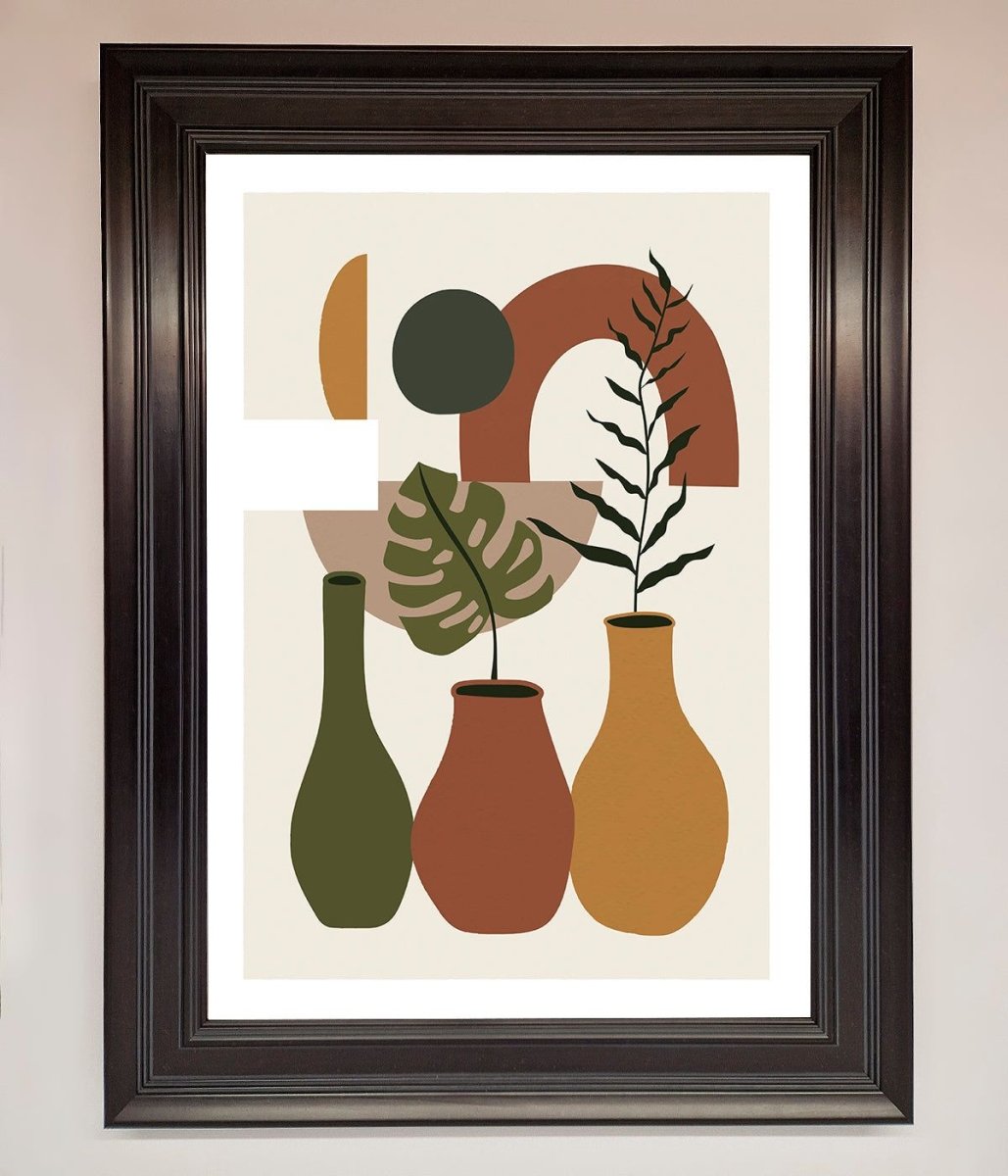 Bohemian Modern Vases and Plant Framed Poster