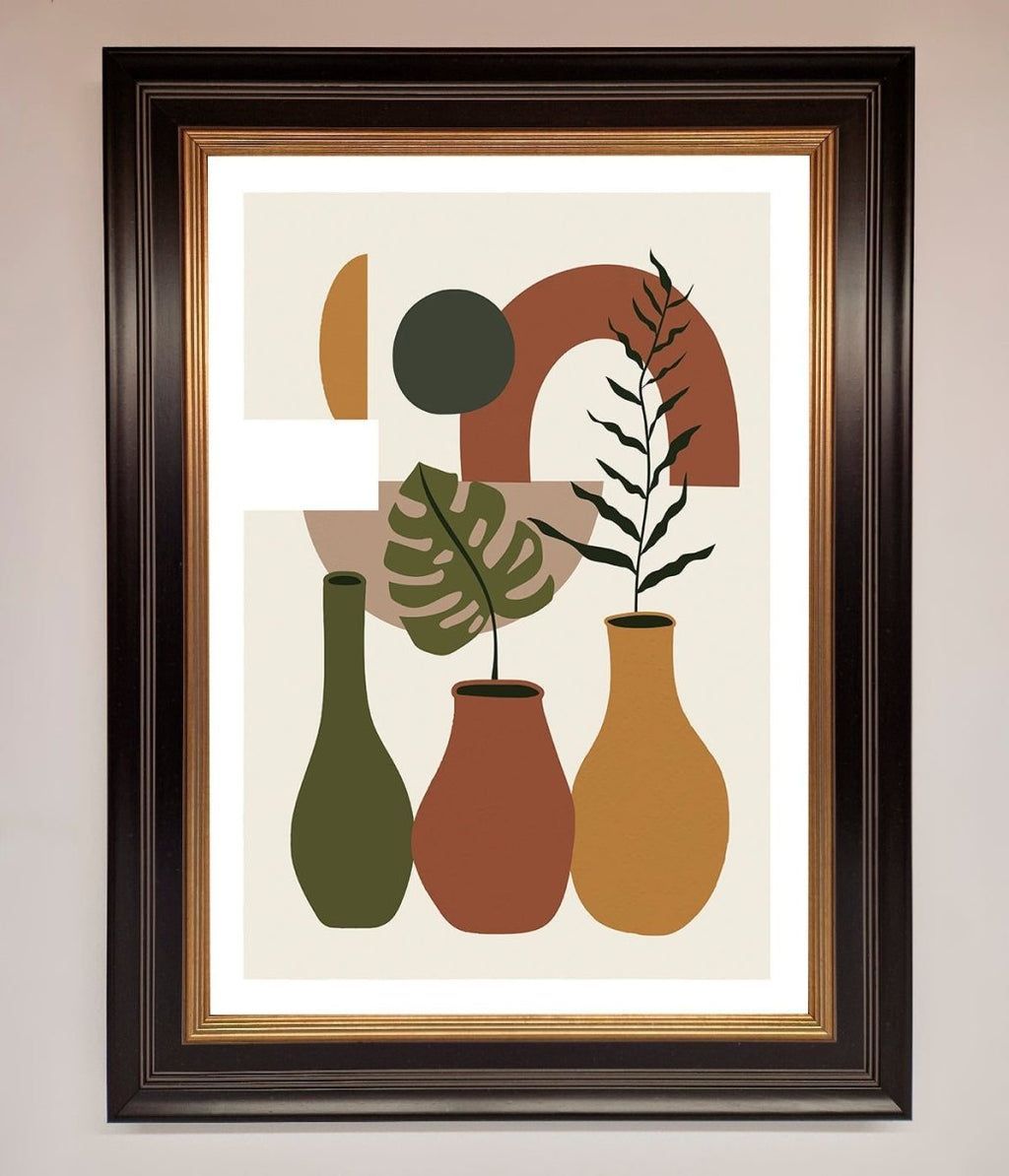 Bohemian Modern Vases and Plant Framed Poster
