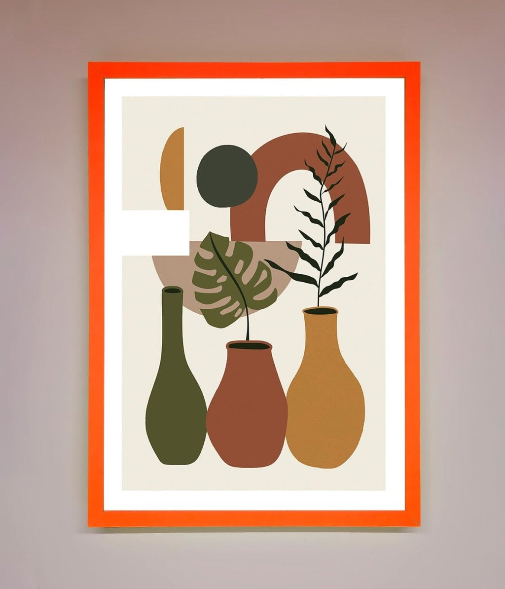 Bohemian Modern Vases and Plant Framed Poster