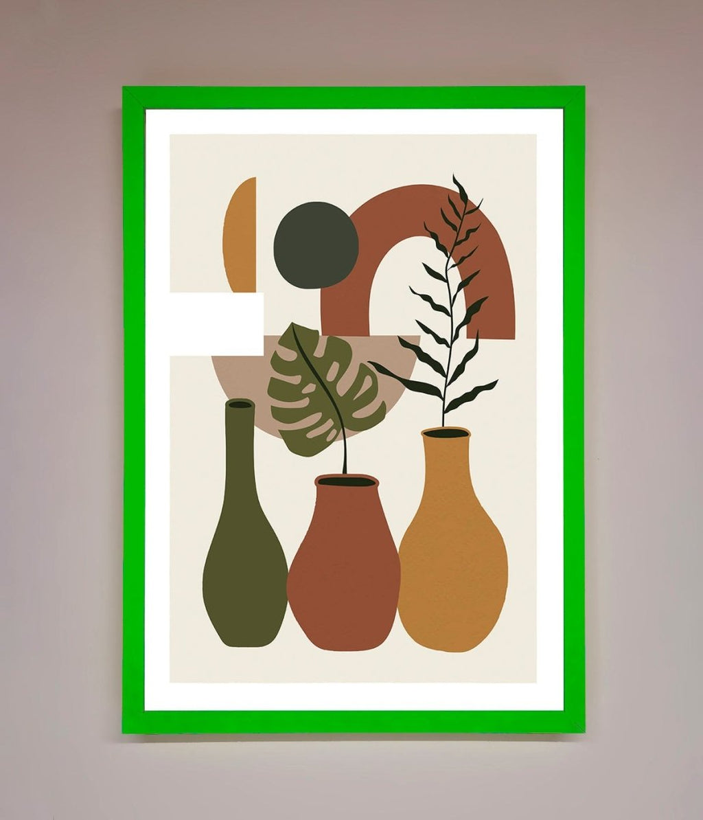 Bohemian Modern Vases and Plant Framed Poster