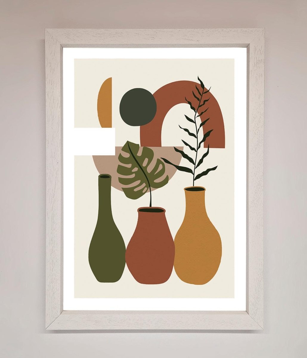 Bohemian Modern Vases and Plant Framed Poster