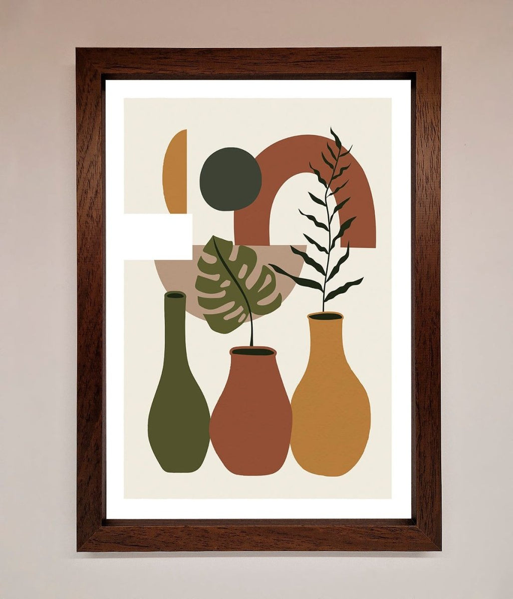 Bohemian Modern Vases and Plant Framed Poster