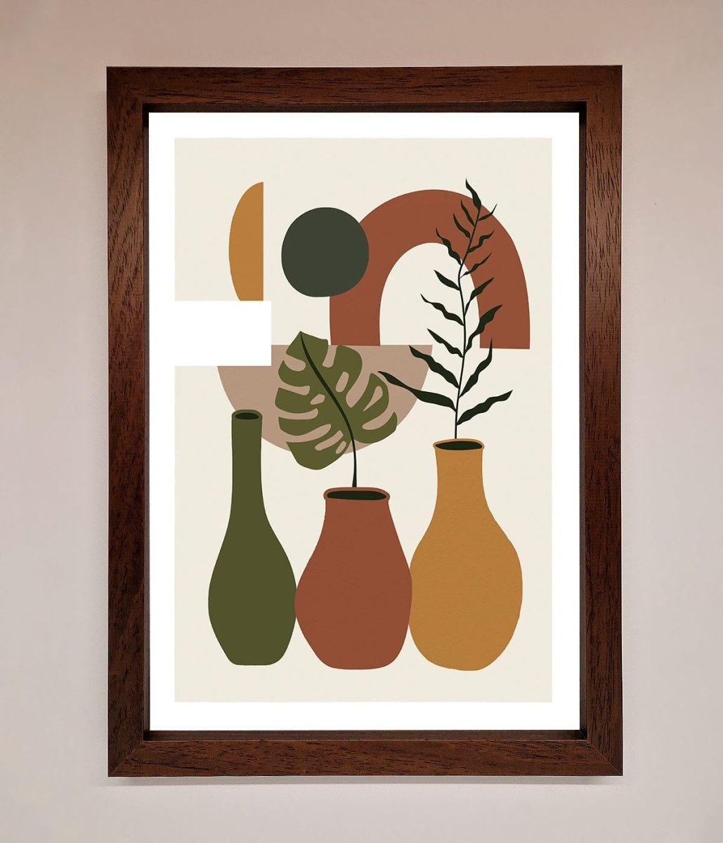 Bohemian Modern Vases and Plant Framed Poster