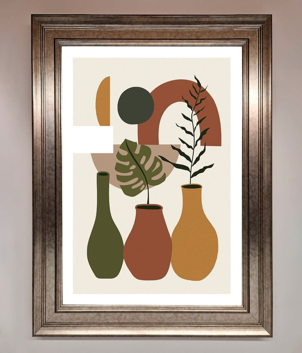 Bohemian Modern Vases and Plant Framed Poster
