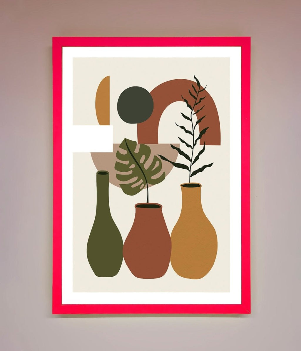 Bohemian Modern Vases and Plant Framed Poster