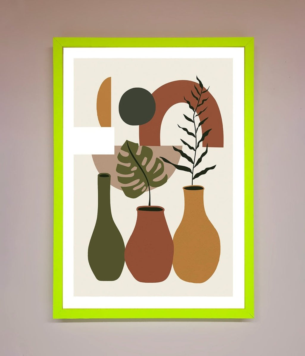 Bohemian Modern Vases and Plant Framed Poster