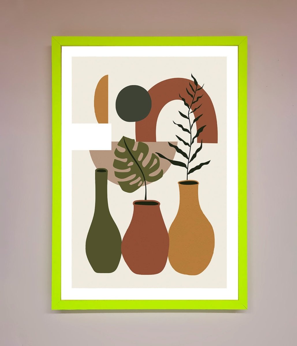 Bohemian Modern Vases and Plant Framed Poster