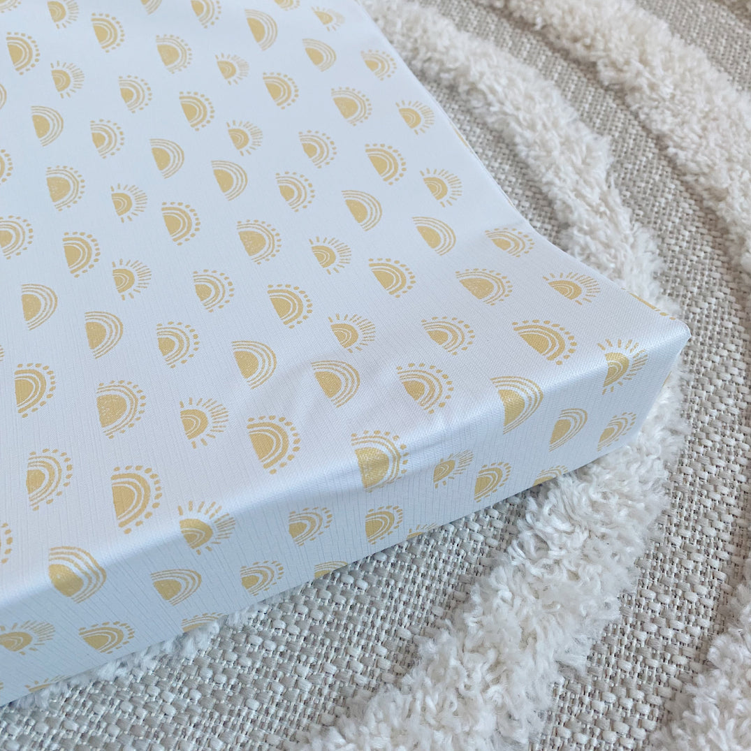 Anti-Roll Wedge Changing Mat - Boho Suns Print