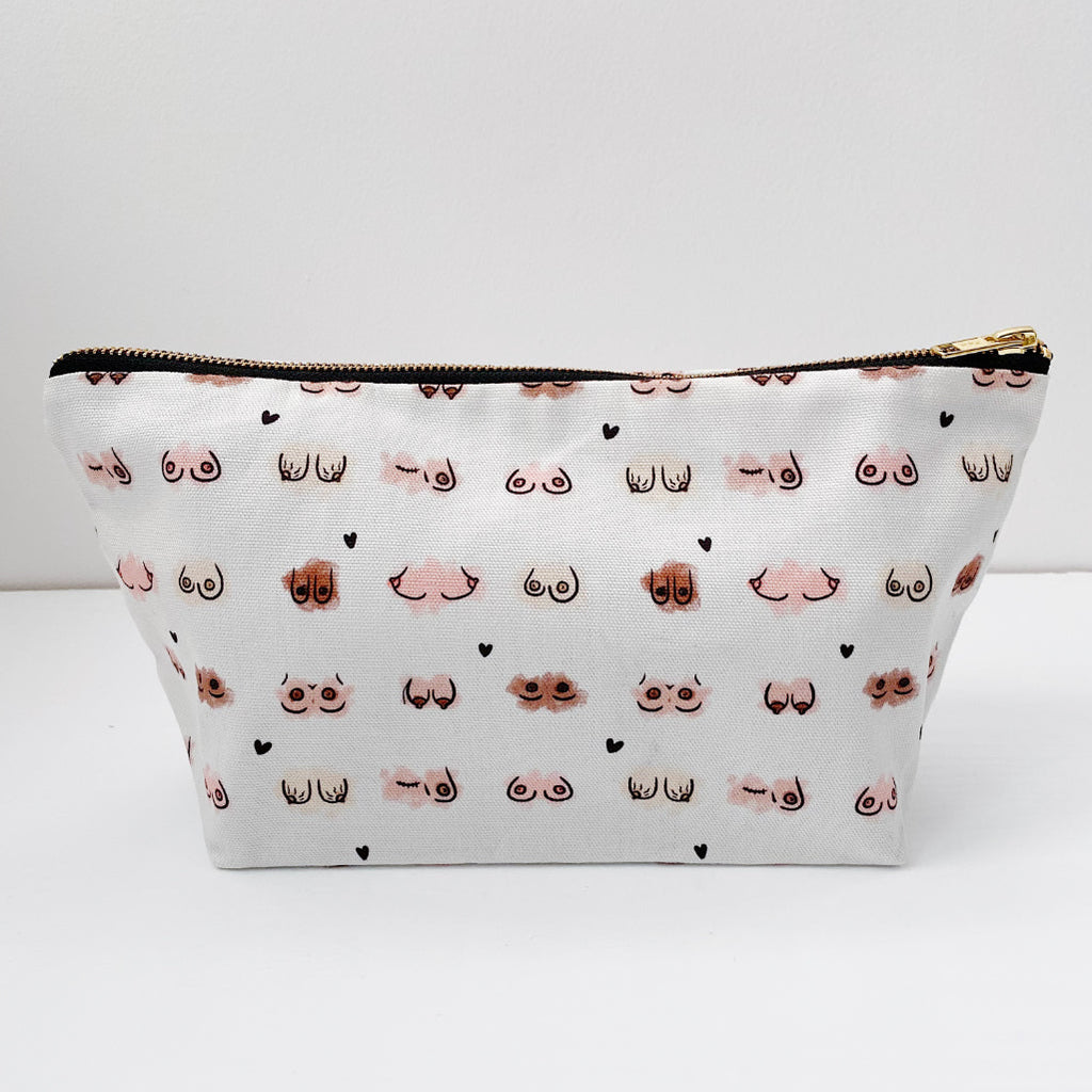 Zip-up nappy wallet - Boobies Print
