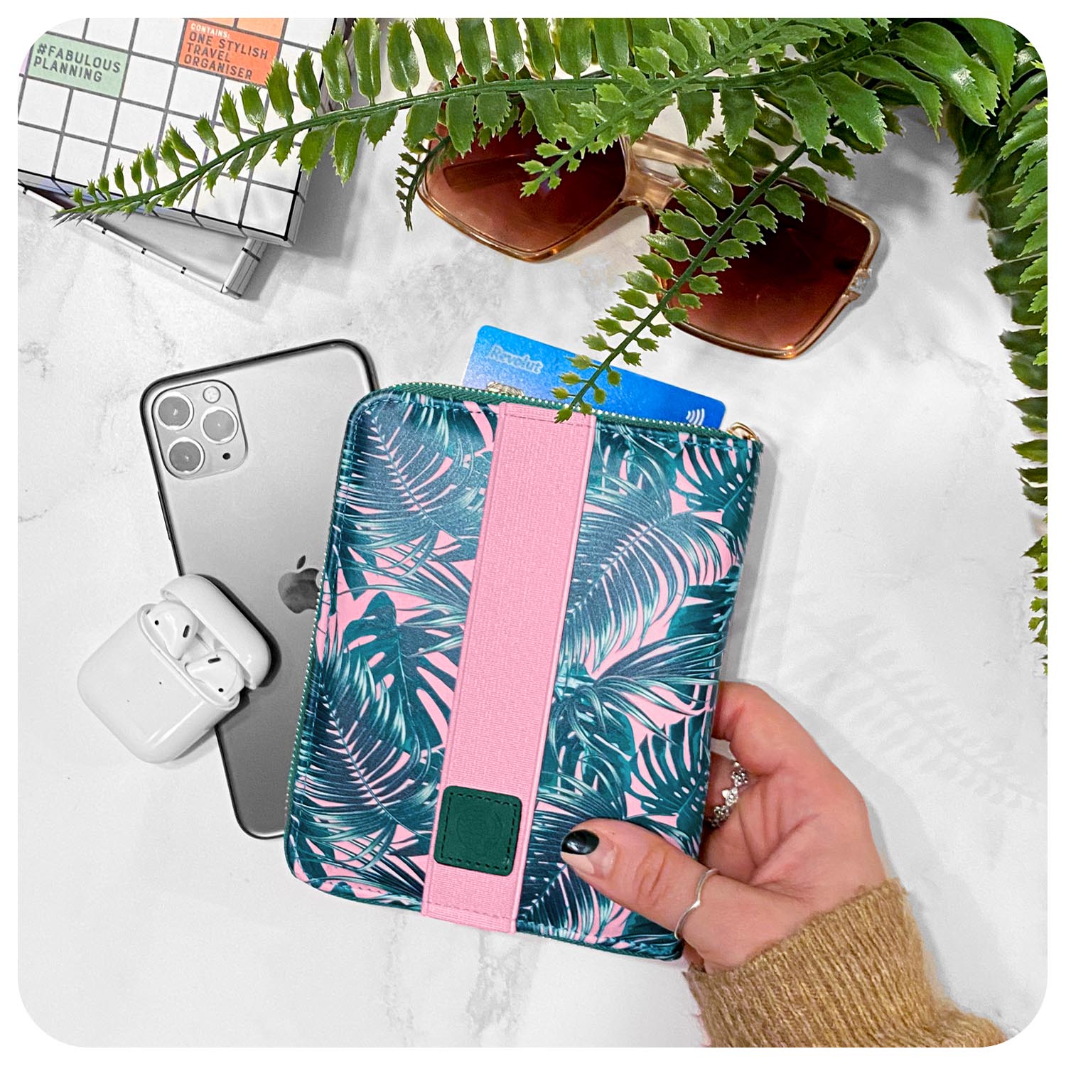 Botanical Travel Organiser with Matching Luggage Tag
