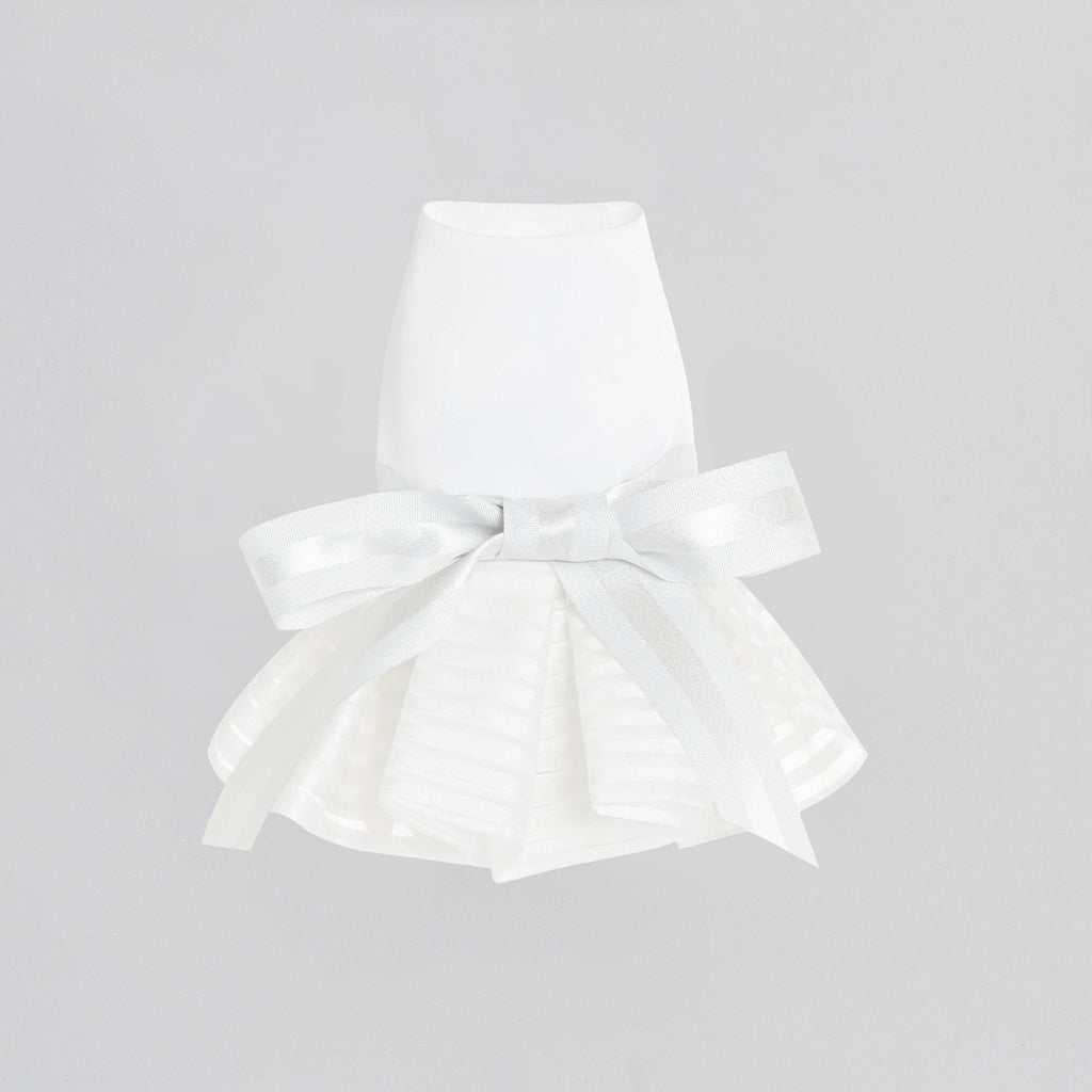 Bowknot Dress with Pleated Hem