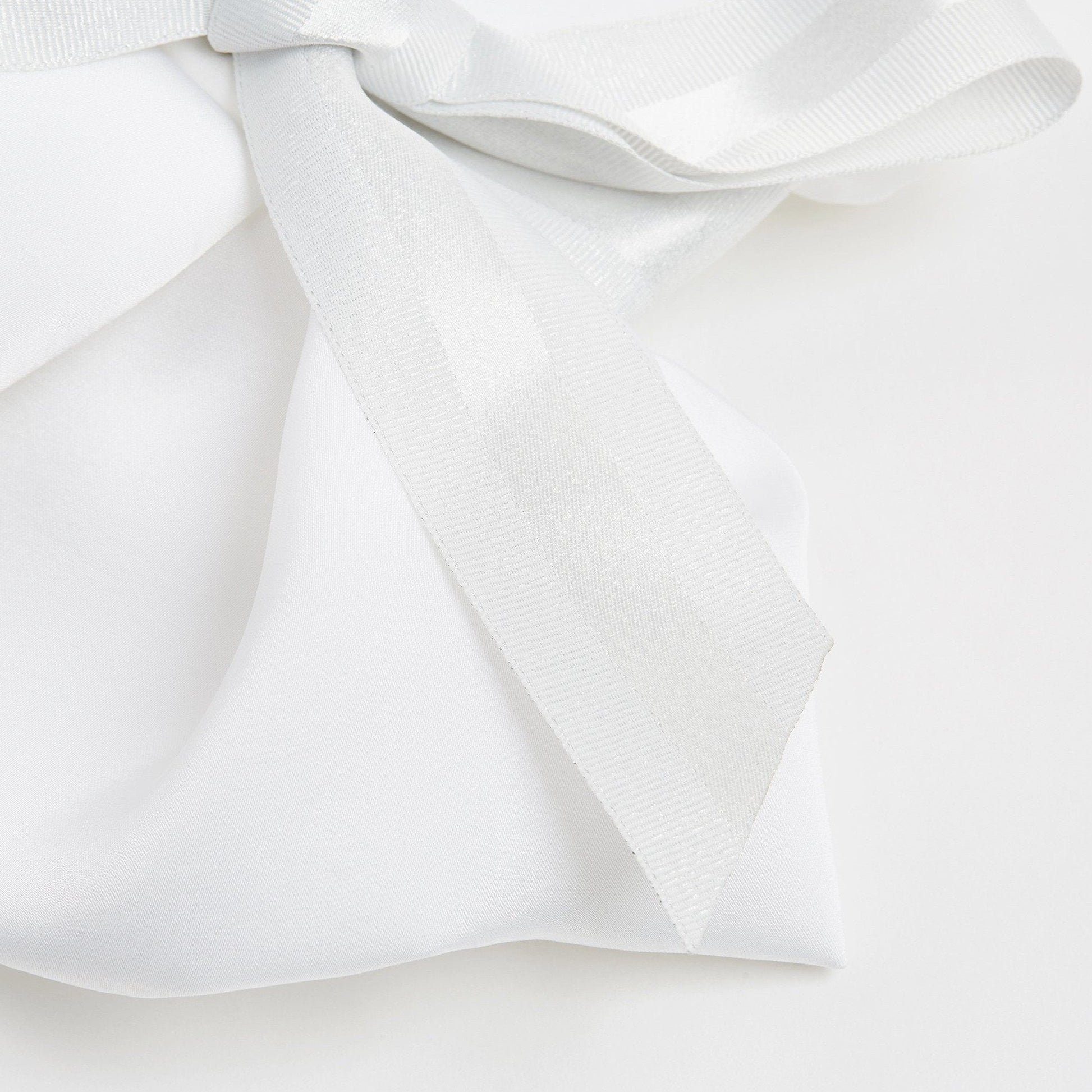 White Bowknot Dress with Puff Hem