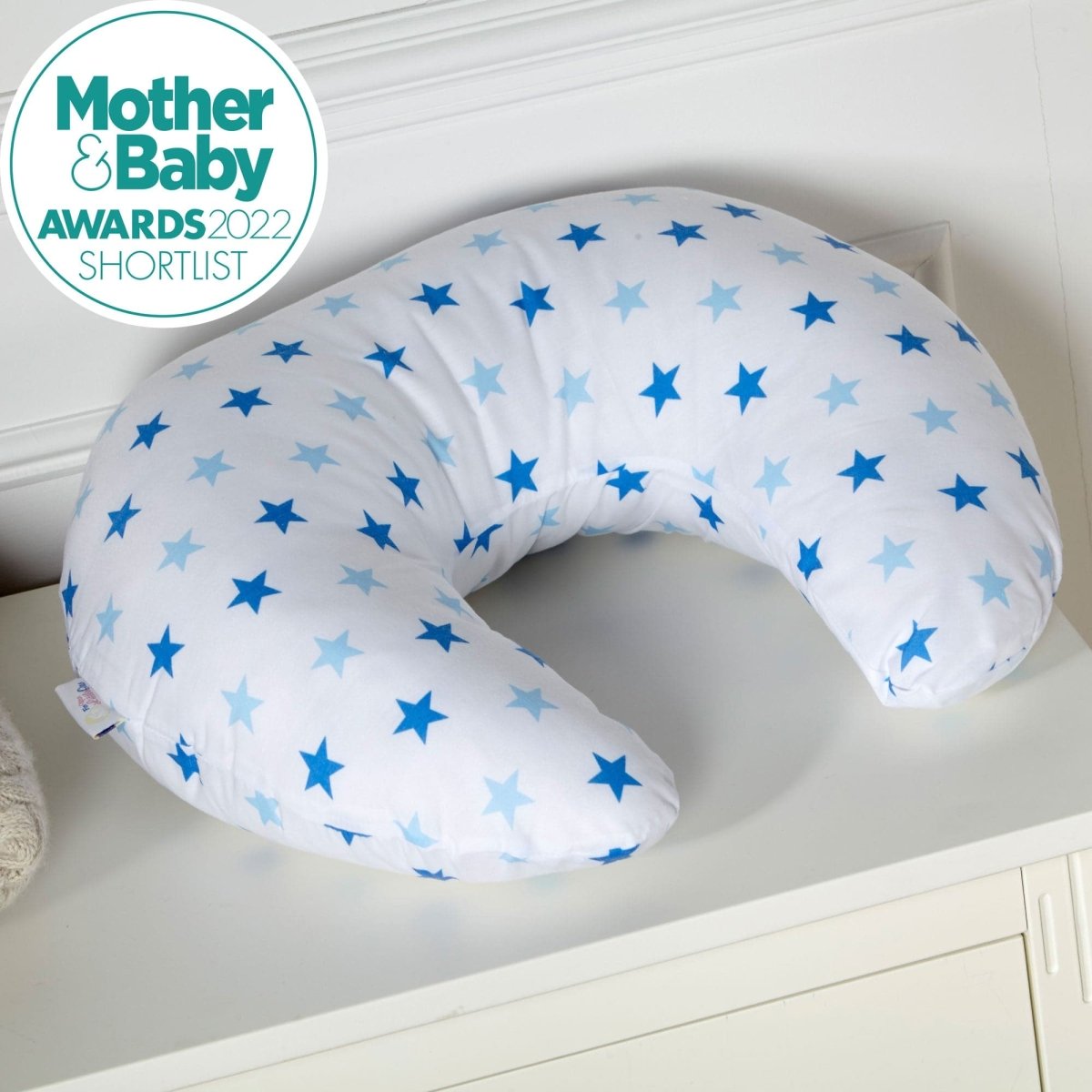 Nursing Pillow Cover in Little Blue Star